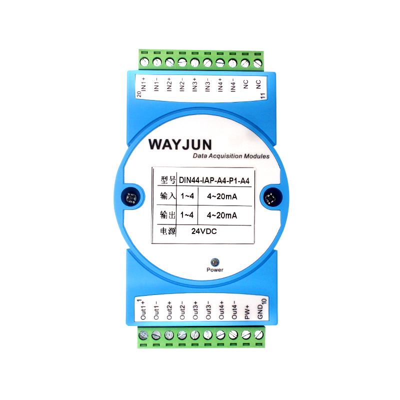 DIN44系列 四進(jìn)四出模擬信號(hào)隔離器/變送器(電流/電壓)